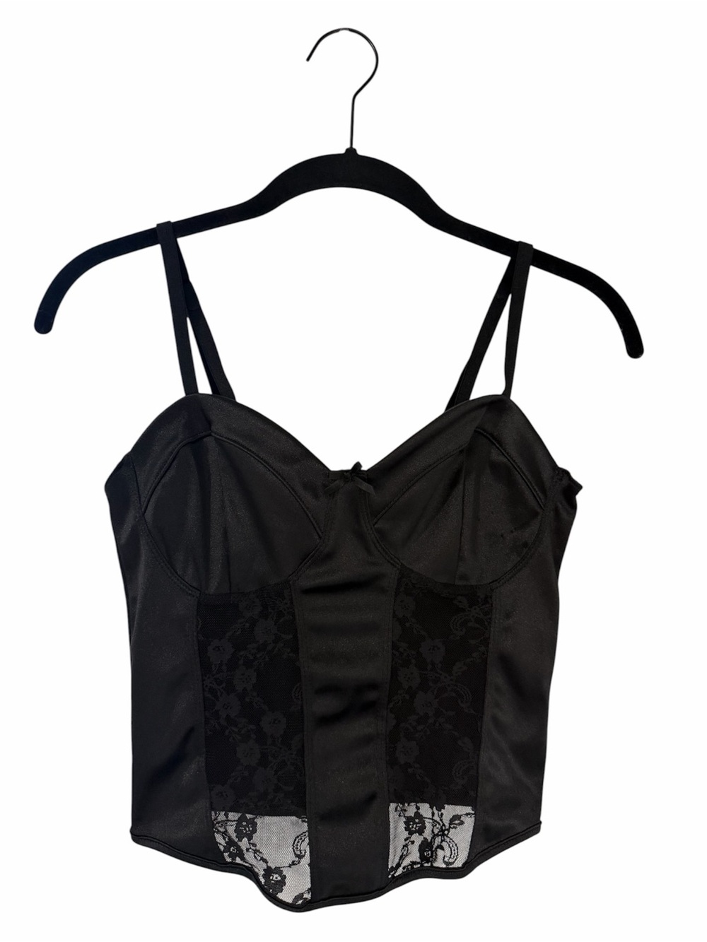 H&M Black Lace-Panel Bustier Camisole